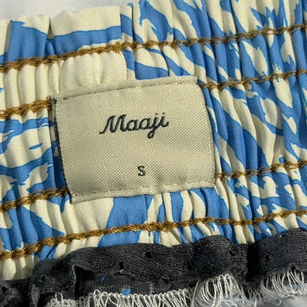 Maaji Swim Trunks Mens S Blue Abstract Animal Print Elastic Waist Board Shorts